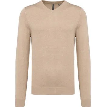 Dámský svetr Pánský svetr s výstřihem do V K 965 beige heather M