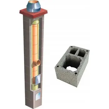 Komín Keramický komínový systém Brata Premium SW2 průměr 180 mm, výška 7 m, rozměr 36x55 cm, izolovaný