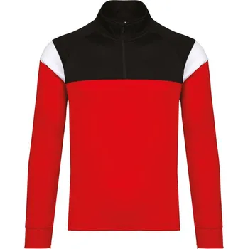 Dívčí mikina Dětská tréninková mikina s 1/4 zipem PA 388 sporty red-black 12/14