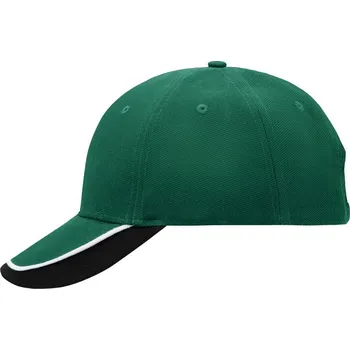 Pokrývka hlavy Kšiltovka s tříbarevným kšiltem dark green-white-black onesize