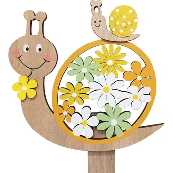 Zahradní dekorace Zápich Šnek s kytičkama 4000100