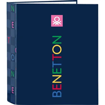 Set školních potřeb Kroužkový pořadač Benetton Damero Námořnická modrá A4 (27 x 33 x 6 cm)