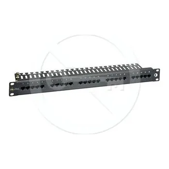Patch panel SOLARIX Voice panel 25xRJ45, kat. 3, UTP, 1U, 19", osazený, černý SX25-ISDN-BK