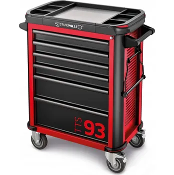 Dílenský vozík TTS 93 červený, 6 zásuvek, max. nosnost 500 kg, Stahlwille