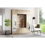 Eka Předsíňová stěna s čalouněnými panely Trinity 32 - Sonoma / Tmavá béžová 2305