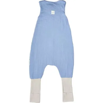 Fusak Spací pytel s nohavicemi z bavlněného mušelínu 3-5 let - bambusová manžeta Modrý