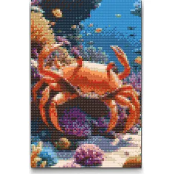 Diamantové malování Diamantové malování - Krab v moři Velikost: 20x30cm, Rámování: Pouze srolované plátno, Diamanty: Čtvercové