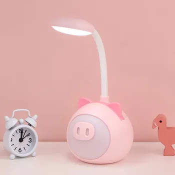 Lampička LED stolní lampa s nočním světlem - Prasátko růžové