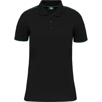 Dámská móda Dámské pracovní piqué polo "Day-to-Day" WK 271 black-kelly green M