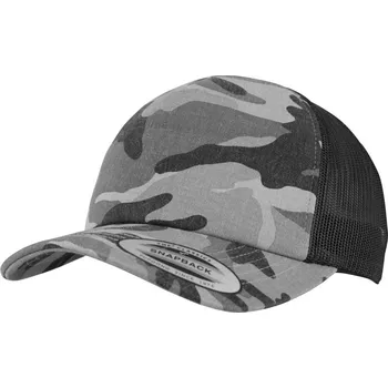 Kšiltovka 5 panelová Trucker kšiltovka "Camo" 6606C/6606CA dark camo-black onesize