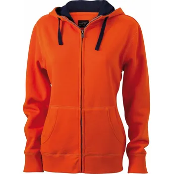 Dámská móda Dámská mikina s kapucí "Lifestyle" JN 962 dark orange-navy XL