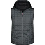Pánská pletená hybridní vesta JN 768 grey melange-anthracite melange S