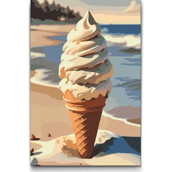 Malování podle čísel - Zmrzlinka Velikost: 20x30cm, Rámování: Pouze srolované plátno