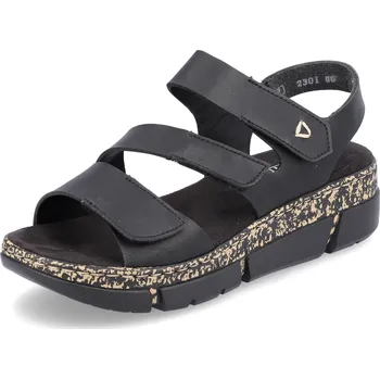 Dámské sandále DÁMSKÉ SANDÁLY RIEKER V2301-00 ČERNÁ Barva: ČERNÁ, Velikost: 41