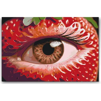 Malování podle čísel - Jahodové oko Velikost: 40x60cm, Rámování: Pouze srolované plátno