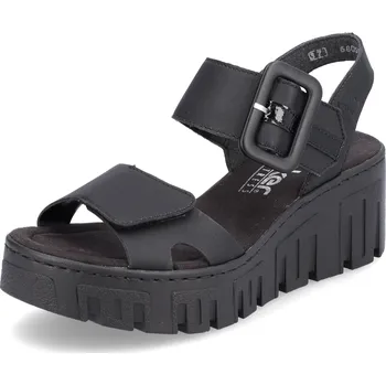 Dámská móda DÁMSKÉ SANDÁLY RIEKER 68050-00 ČERNÁ Barva: Černá, Velikost: 39