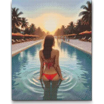 Diamantové malování Diamantové malování - Letní dovolená Velikost: 30x40cm, Rámování: Pouze srolované plátno, Diamanty: Kulaté