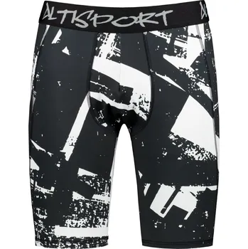 Pánské sportovní legíny nad kolena premium ALTISPORT VOJ/ALM079LEG02 ČERNOBÍLÁ S