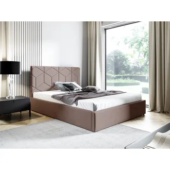 Postel Eka Čalouněná postel BOX 180x200 cm Barva látky Trinity: (2305) Tmavá béžová, Úložný prostor: Bez úložného prostoru