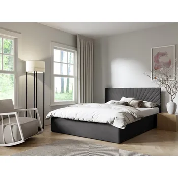 Postel Eka Čalouněná postel AFRODITE 180x200 cm Barva látky Trinity: (2315) Tmavá šedá, Úložný prostor: Bez úložného prostoru