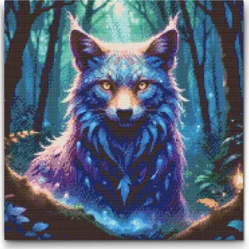 Diamantové malování Diamantové malování - Magická liška Velikost: 50x50cm, Rámování: Pouze srolované plátno, Diamanty: Čtvercové