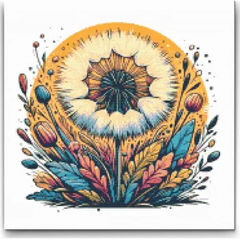 Diamantové malování Diamantové malování - Magický květinový kruh Velikost: 50x50cm, Rámování: Pouze srolované plátno, Diamanty: Čtvercové