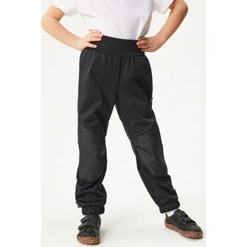 unuo Dětské softshellové kalhoty s fleecem pružné Active, Černá Velikost: 128/134