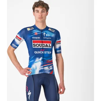 cyklistický dres CASTELLI Cyklistický dres s krátkým rukávem - COMPETIZIONE 3 QUICK STEP 2025 - modrá/červená 3XL