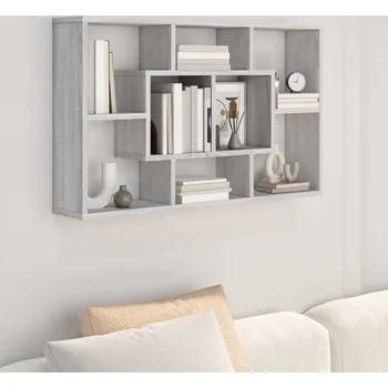 police vidaXL Nástěnná police 85 x 16 x 52,5 cm kompozitní dřevo [801419] Barva: šedá sonoma