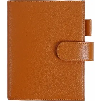 Diář Luxusní kožený obal na diář | kožený zápisník | luxusní diář - Pebbled Burnt orange