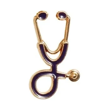 Barevný odznak s lékařským motivem | kovový odznak | lékařský šperk - Zlatá barva fialová