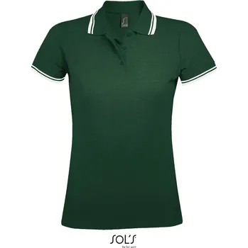 Dámské tričko Dámské piqué polo Pasadena Women forest green-white L
