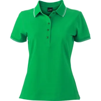 Dámské tričko Dámské piqué polo JN 985 fern green-white XXL