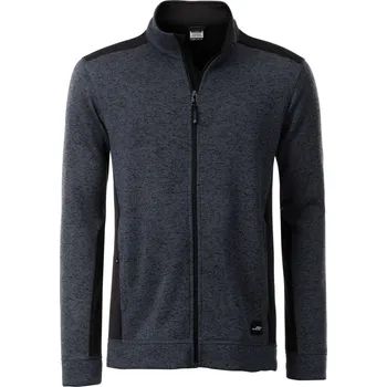 Pánská mikina Pánská pracovní bunda z pleteného fleecu - Strong JN 862 carbon melange-black XL