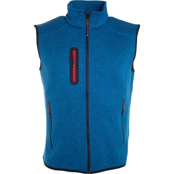 Pánská vesta Pánská pletená fleecová vesta se stojáčkem JN 774 royal melange-red M
