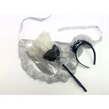 Karnevalový kostým KOSTÝM POKOJSKÉ – ZÁSTĚRA, ČELENKA A METLIČKA – DÁMSKÝ