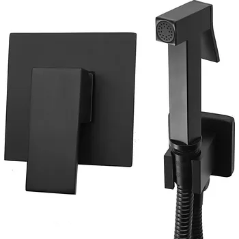 Vodovodní baterie Gamma Caro, podomítková bidetová baterie, černá matná, GMA-BCBP-BK