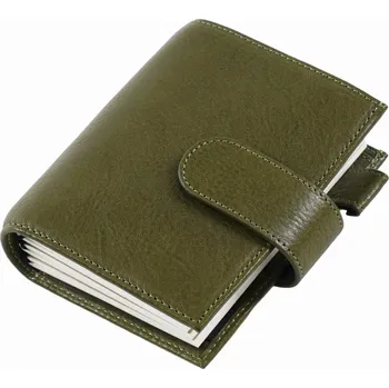Zápisník Kožený cestovní zápisník s organizérem | kožený deník, cestovní notes - Khaki zelená