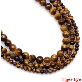 Korálek Minerální korálky na výrobu šperků | minerální korálky | přírodní kámen - tygří oko , 10 mm (36 až 37 ks)