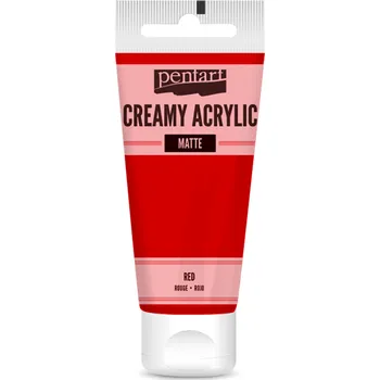 Pentart - akrylové barvy KRÉMOVÉ MATNÉ 60 ml Barvy Pentart: červená