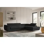 Eka Rohová sedačka IKARUS, 271 cm Roh pohovky: Pravý, Barva látky: POSO 135 (Černá)