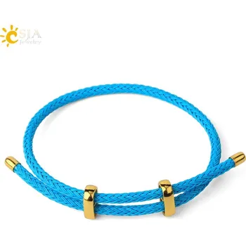 Náramek Pletený náramek s ocelovým lankem | unisex náramek - Modrý