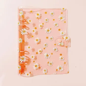 Zápisník Kreativní zápisník se 6 kroužky | školní zápisník, studentský diář - růžová Daisy , A6