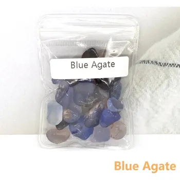 Dekorace do akvária Přírodní krystalové kameny pro dekorace, akvária, šperky | dekorace do akvária | přírodní kameny - Modrý achát , 20 g se sáčkem