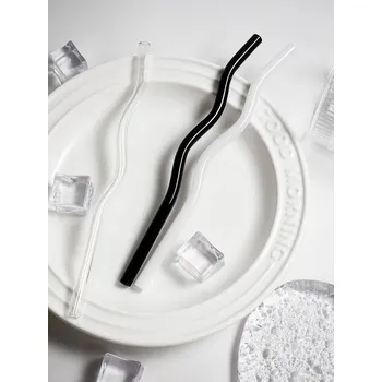 Skleněná brčka na pití | designová brčka, stylová brčka - 3ks Wave E