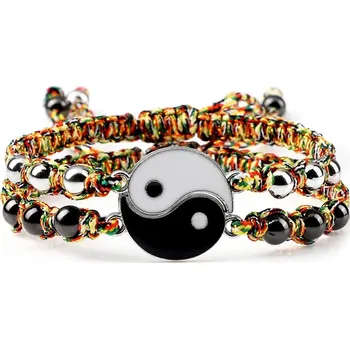 Náramek 2 ks Párové náramky jin jang | párové náramky | náramky přátelství - Vícebarevné Tai Chi