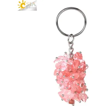 Přívěsek Krystalový přívěsek na klíče | ochranný amulet, pánský přívěsek - krystal melounu