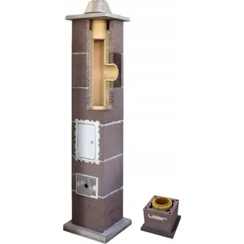 Komín Keramický komín pro odvod spalin, systém Leier, izolovaný 15 m, průměr 140 mm, kompletní zateplená sada