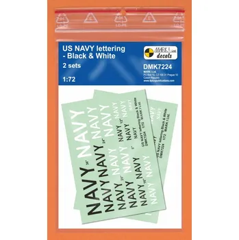 Plastikový model 1/72 Decals US NAVY lettering B&W (2 sets)