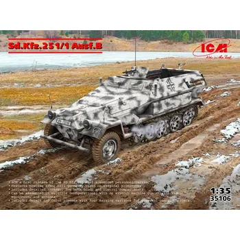 Plastikový model ICM 1/35 Sd.Kfz.251/1 Ausf.B (4x camo)